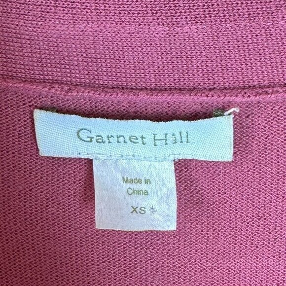 Garnet Hill Dusty Rose Merino Wool Ruffle Cardigan Sweater Size XS - Picture 3 of 5